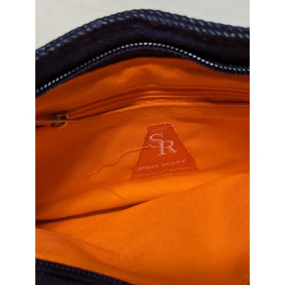 Spirit Ready Clemson SC Tiger Paw Print  Denim Hobo Purse Handbag - Picture 2 of 4